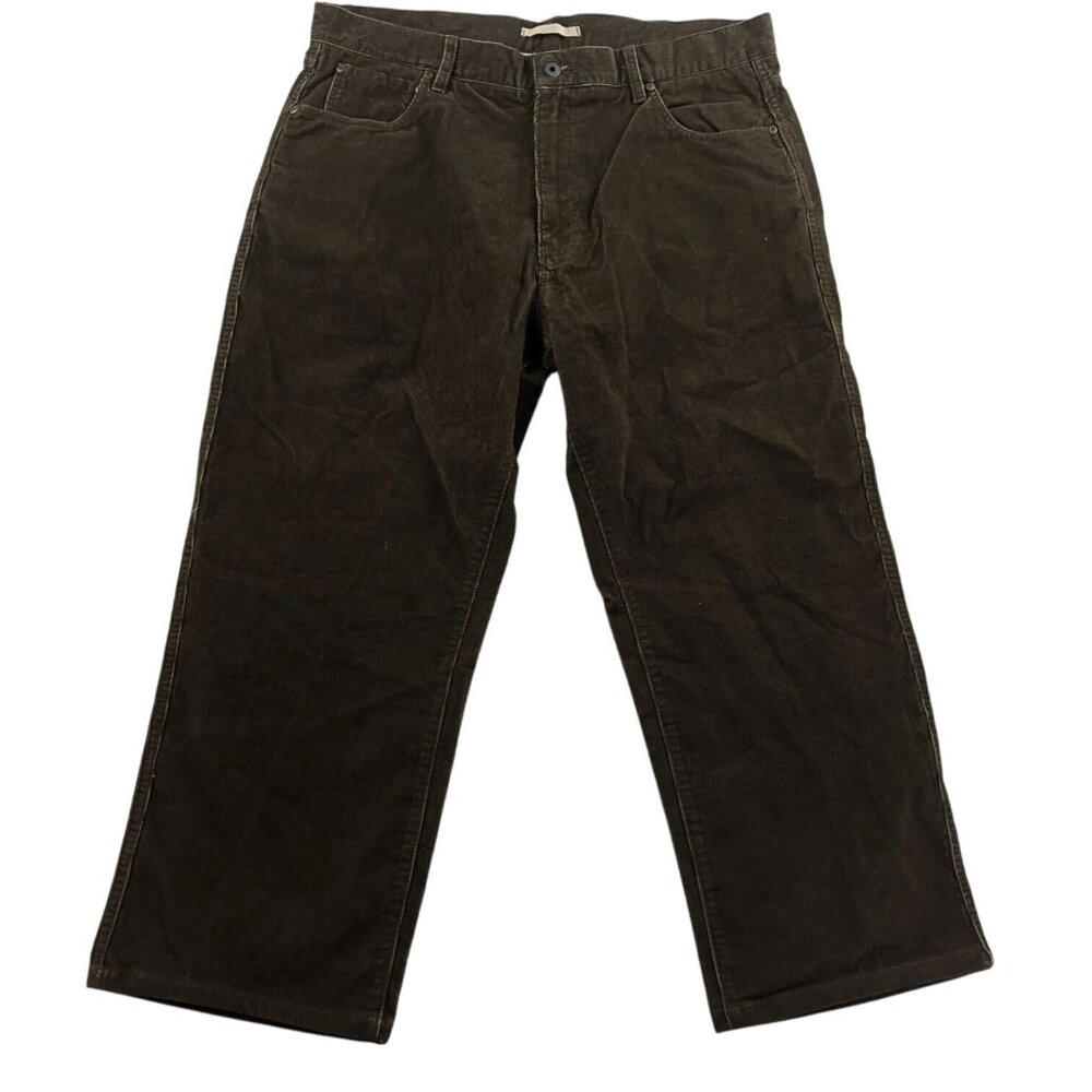L.L.Bean Mens Brown Corduroy Pants 38x29 Natural Fit Brown Straight Leg  Retro